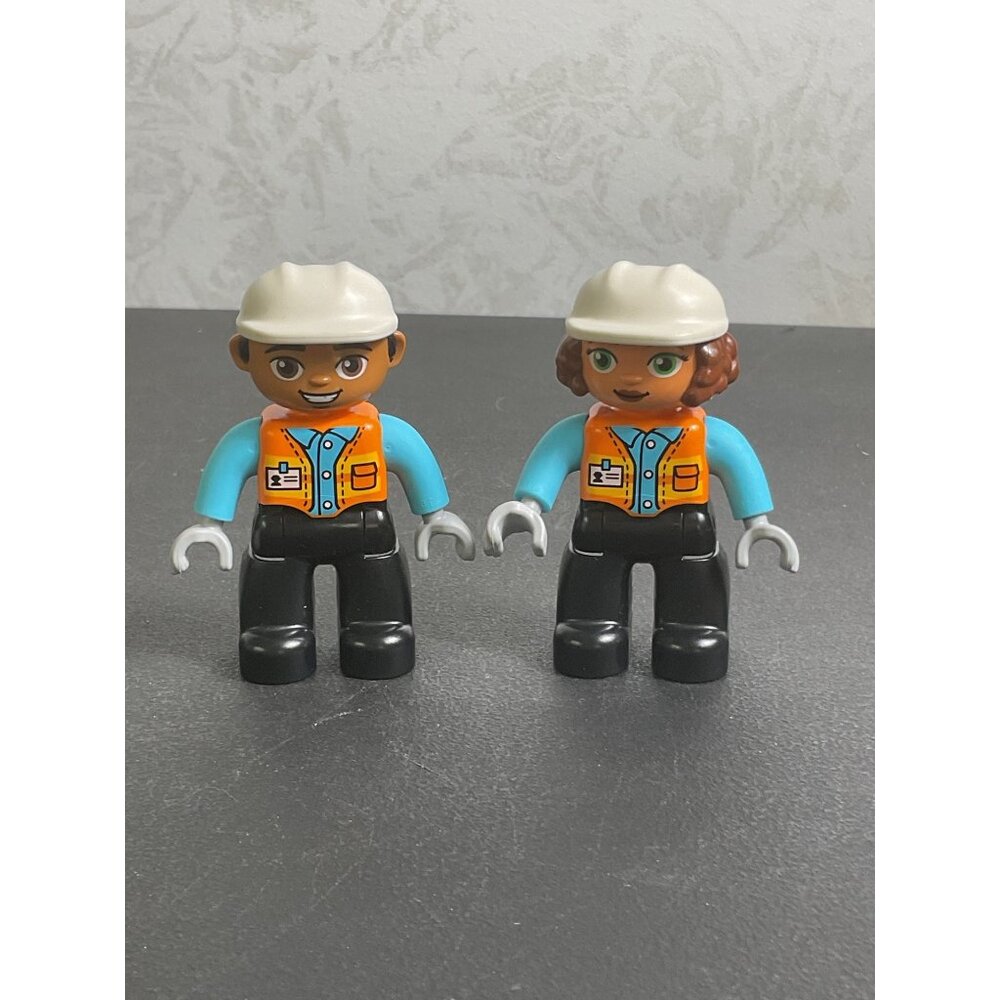 Duplo Construction Women and Man Workers Figures Set Of 2